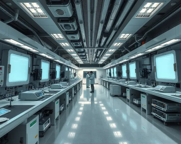 Futuristic Lab with Soft Hum of Machinery and Zzz's of Experiments