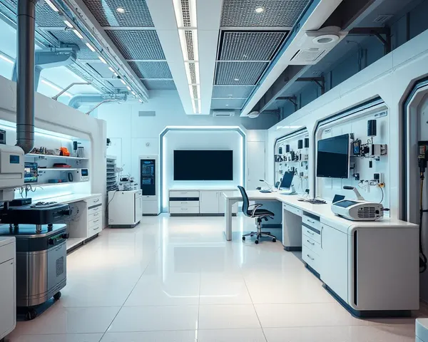 Futuristic Laboratory in Full HD 1080p Bright White Background