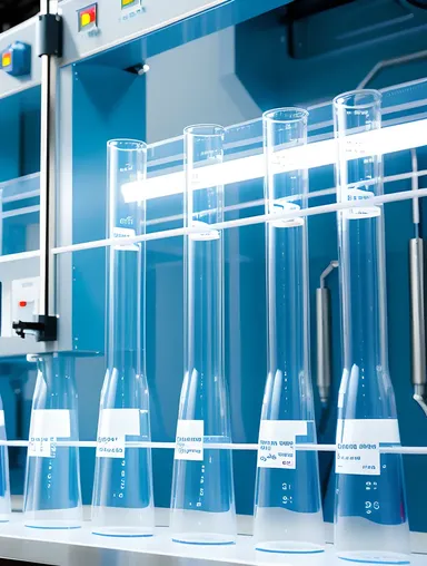 Futuristic Laboratory with Scientists and Bright Blue Glow