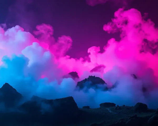 Futuristic Landscape on Smoke iPhone Wallpaper