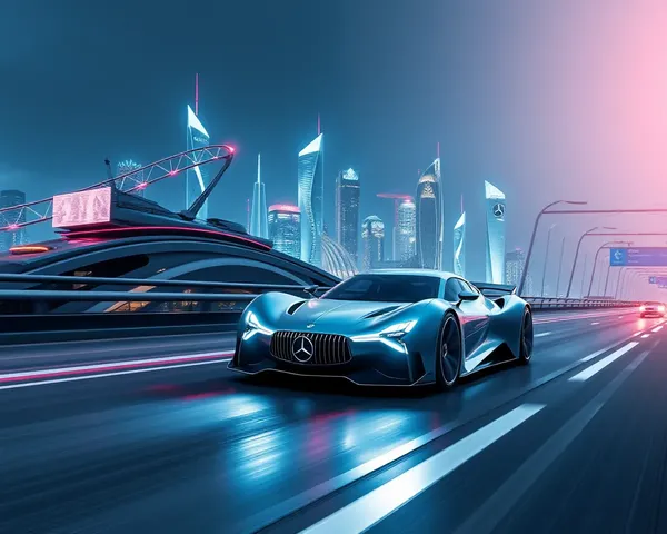 Futuristic Mercedes-Benz F 015 Concept Car Highway 4K Wallpaper