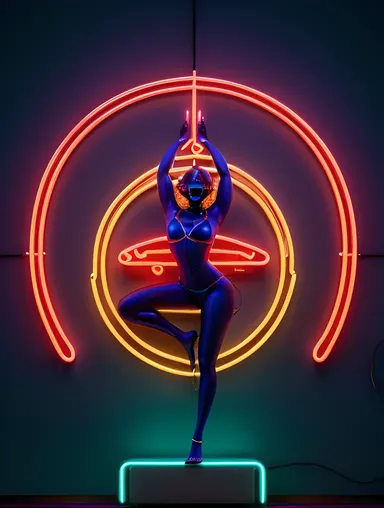 Futuristic Nataraja Illustration for Sci-Fi Room Wallpaper