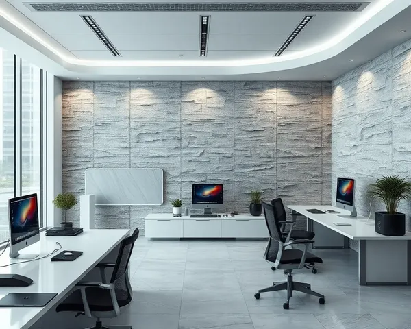 Futuristic Office Space with Seamless Kota Stone Texture