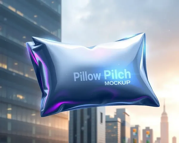 Futuristic Pillow Pouch Mockup with Holographic Design