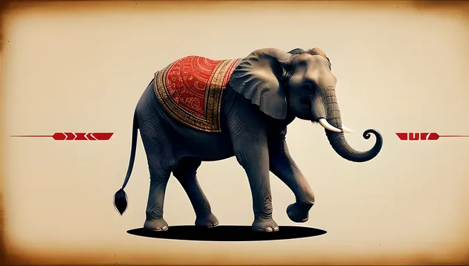 Futuristic Pooram Logo with Stylized Elephant and Modern Elements