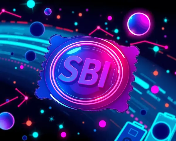 Futuristic SBI Stamp with Neon Colors and Sci-Fi Elements