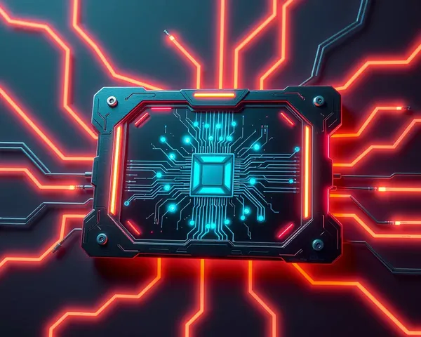 Futuristic Seva Nivrutti Card Features Circuit Board and Neon Lights