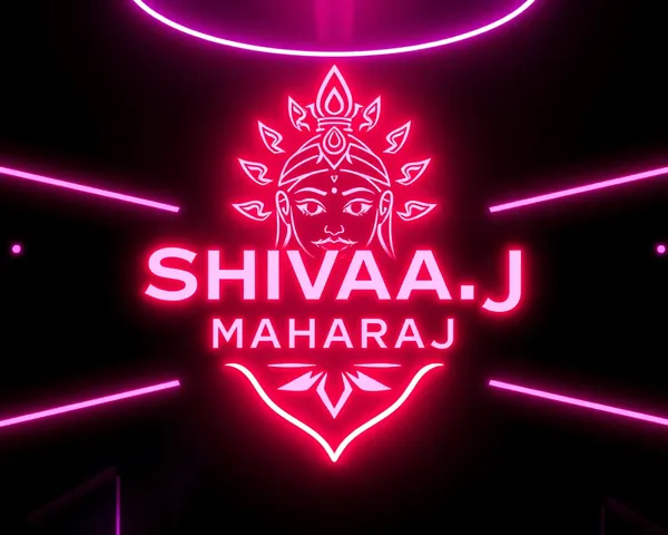 Futuristic Shivaji Maharaj Logo with Neon Lights