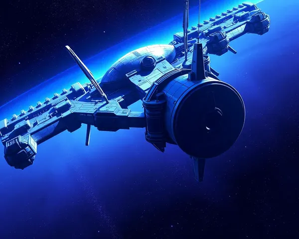 Futuristic Space Station with 1280x720 Pixel Deep Blue Background