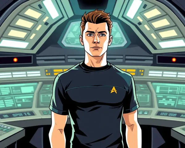 Futuristic Starfleet Officer in NCC T-Shirt Illustration