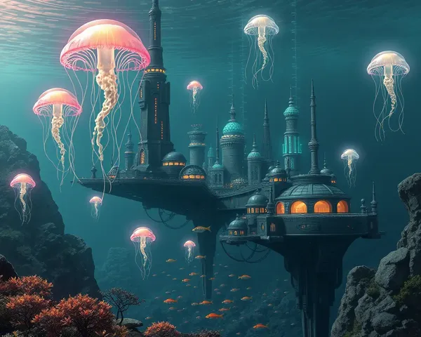 Futuristic Underwater City with Glowing Jellyfish on YCP