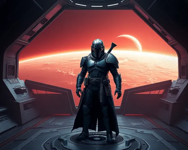 Futuristic Warrior on Space Station Wallpaper 4K