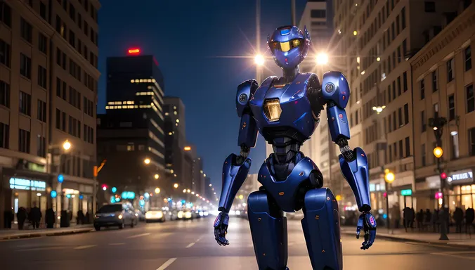 Futuristic XX Emage Robot with Halo of Light