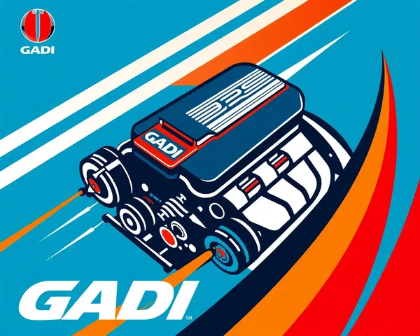 Gadi Poster Design: Bold Engine Illustration with Dynamic Composition