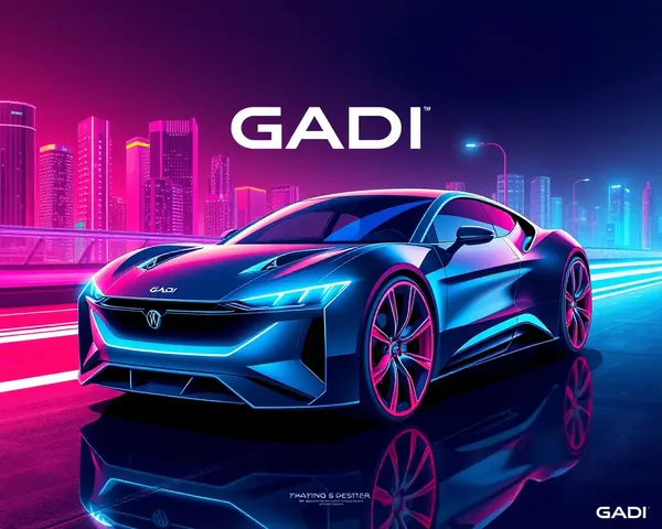 Gadi Poster Design: Futuristic Car Illustration with Neon Lights