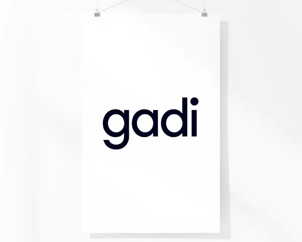 Gadi Poster Design: Minimalist Logo with Subtle Gradient Effect