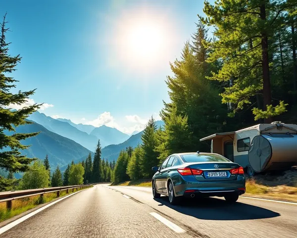 Gadi Poster Design: Serene Landscape with Car Driving Through Nature