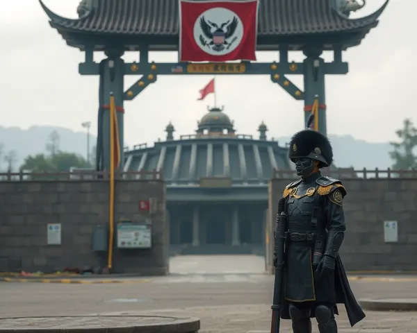 Gajak Standing Guard at Heavily Fortified Military Base