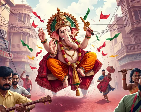 Ganesh Idol Carried Through Streets with Music and Dance