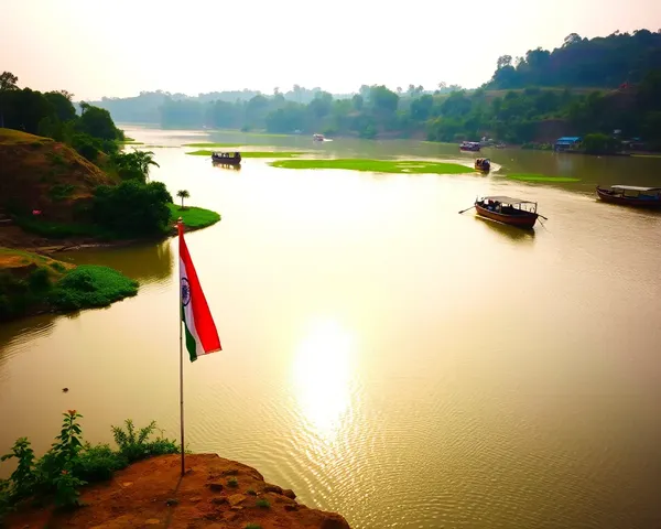 Ganges River Peaceful Scene on August 15th