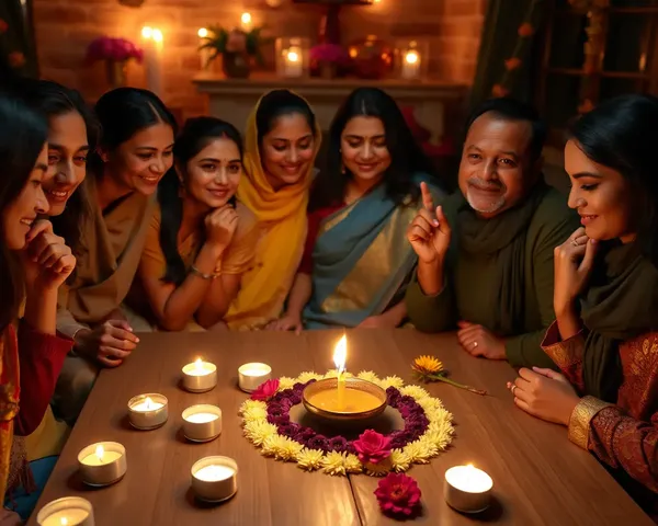 Gathering Around Shradhanjali Candle with Cozy Ambiance and Candles