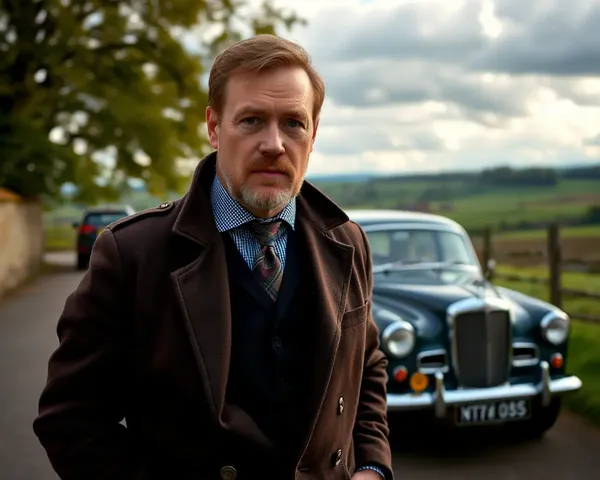 Gentleman in Traditional Countryside with 4K Landscape