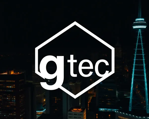 Geometric Gtec Logo with Cityscape Pattern