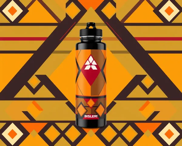 Geometric Pattern Bisleri Water Bottle Design PNG