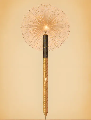 Geometric Pattern of Sparkler with Flame and Intricate Shapes