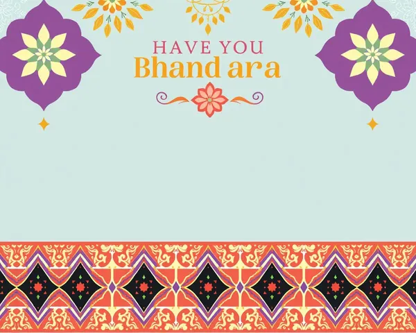 Geometric Pattern on Digital Bhandara Invitation with Bold Colors.