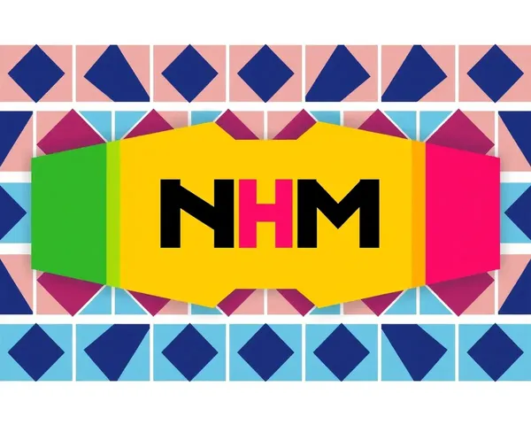 Geometric Pattern with Bright NHM Logo Contrast