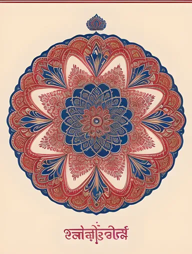 Geometric Pooram Logo Design with Traditional Indian Motifs