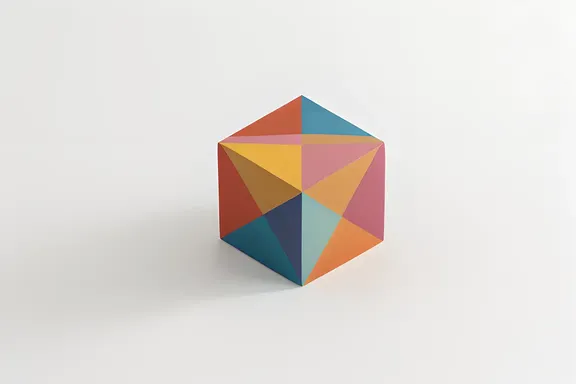 Geometric Shape in White Space with Yyyyyy Color