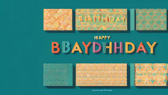 Geometric Shapes and Patterns on Whimsical Birthday Background