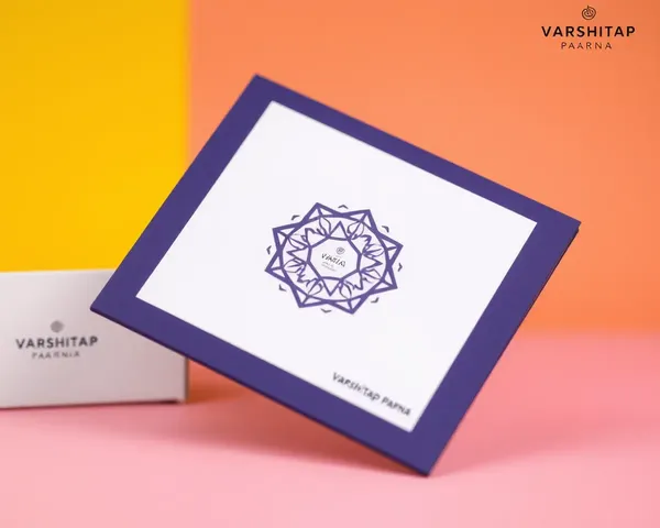 Geometric Varshitap Parna Design on Bold Bright Background