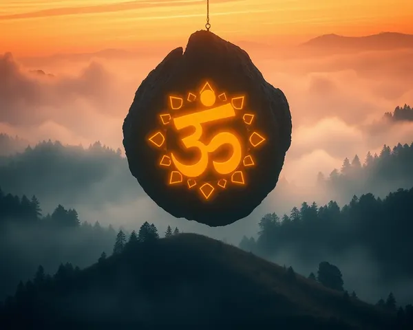 Giant Karma Symbol Over Mystical Forest