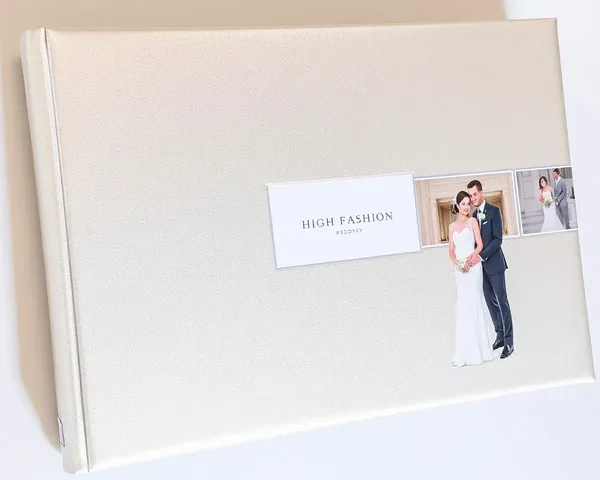 Glamorous Silver Wedding Album with Holographic Foil-Stamping