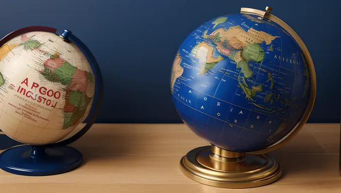 Globe with Economic Indicators Graph Overlay