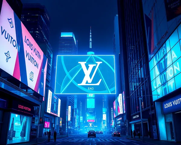 Glowing Billboard with Louis Vuitton Logo Vector Display