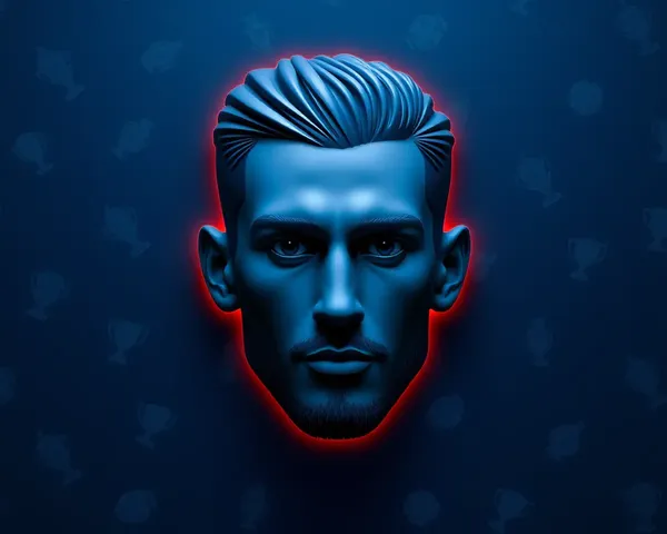 Glowing CR7 Face with Football and Trophy Texture
