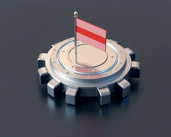 Glowing RAM Chip with Flag on Metallic Background