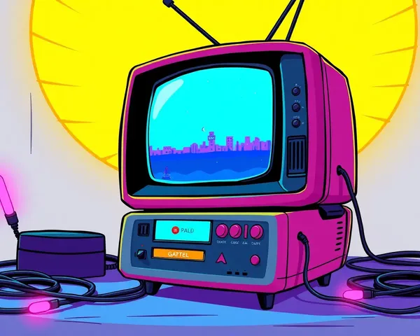 Glowing TV Set Displays Retro 8-Bit Game