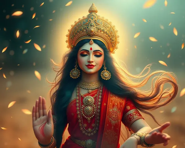 Goddess Lakshmi with Halo of Light Wallpaper