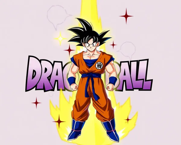 Goku Standing Powerfully with Dragon Ball Logo Background