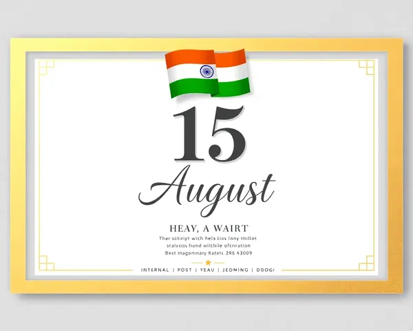 Golden Border 15 August Invitation with Indian Flag Design