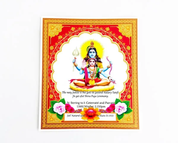 Golden Border Shiva Puja Invitation Card with Lord Shiva Image