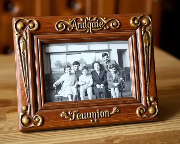 Golden Font Embossed on Wooden Picture Frame