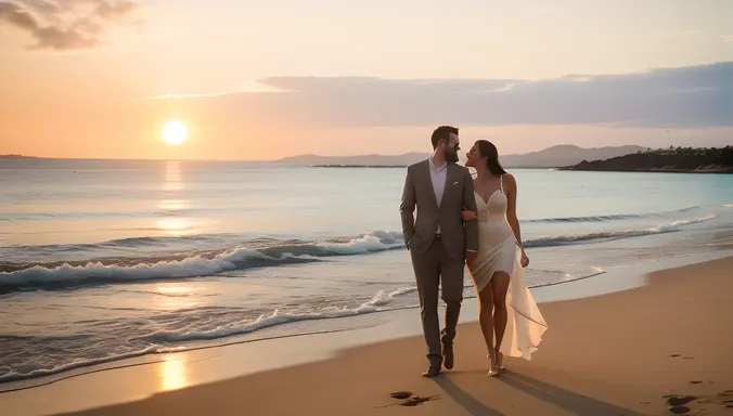 Golden Hour Beachside Embrace Photo Editing Online Free