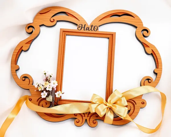 Golden Ribbon Adorns 1st Anniversary Photo Frame Delicately