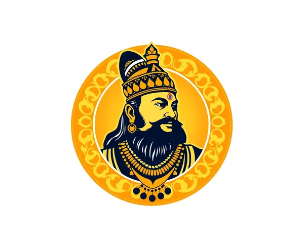 Golden Shivaji Maharaj Logo with Maratha-Style Designs